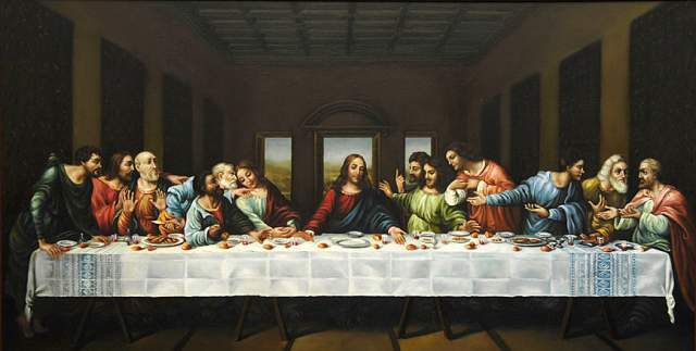 耶穌最後的晚餐總共有13人，增添了13不吉祥的色彩)